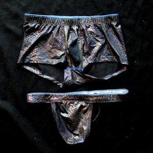 2xist snake iridescent matching boxer brief & thong size M & L